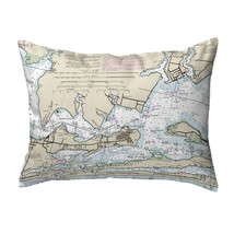 Betsy Drake Orange Beach, AL Nautical Map Noncorded Indoor Outdoor Pillow 16x20 - £42.71 GBP