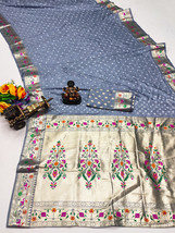 Handmade Bandhej With Awesome Two Sides Jari Paithani Weaving Border Sarees - $1,653.77 MXN