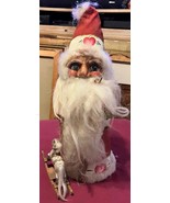 Vintage Hand Made Canvas Figure Statue Santa Claus Doll Artist Signed He... - $87.34 CAD
