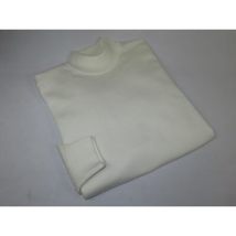 Men's Sweater Knit By BRANGO Turkey Mock Neck Cotton Blend 21050 White image 3