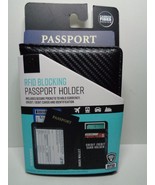 G Force RFID Blocking Passport Holder Carbon Fiber PU Black - £11.10 GBP