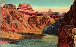 Zoroaster and Colorado River Linen Grand Canyon Arizona AZ Linen Postcard B10 - £2.33 GBP