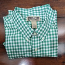 Duluth Green White Gingham Shirt Mens Size XL Short Sleeve - $34.02