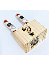 Mexican salt from dried worms 2x4g in an engraved spruce wood cube - £7.40 GBP