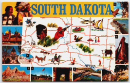 Postcard Large Letter Map South Dakota Greetings  Photos, Unused - £4.00 GBP