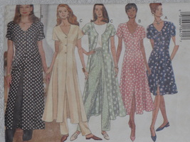 Butterick Pattern 3247 Misses&#39; Dress, Duster, Top &amp; Pants Size 12 14 16 Vintage - £6.29 GBP