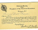 1928 Daughters of the American Revolution Application Form &amp; Acceptance ... - £99.42 GBP