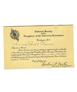 1928 Daughters of the American Revolution Application Form &amp; Acceptance ... - £97.37 GBP