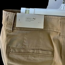 ANN TAYLOR LOFT LADIES CURVY COTTON BLEND CASUAL CROPPED TAN PANTS NWT S... - £33.77 GBP