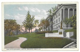 Sam Davis Monument Capitol Grounds Nashville Tn Postcard 1913 Curt Teich Zibart - £11.75 GBP