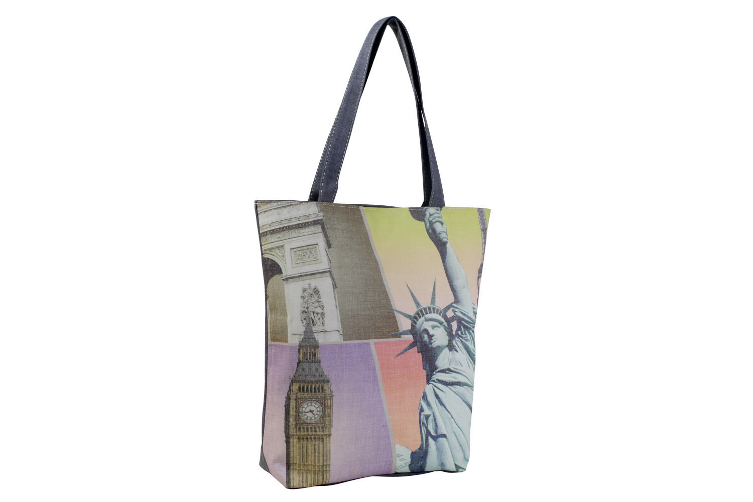 Statue Liberty Big Ben Shopper Beach Gym Tote Bag Handbag Purse Shoulder... - $14.84