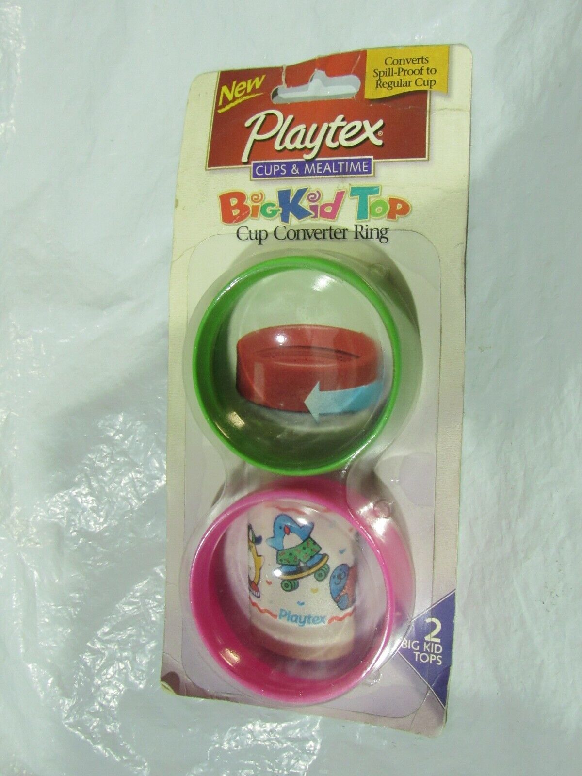 Vintage Playtex Cups & Mealtime Big Kid Top Cup Converter Ring  2 Pack, NOS - £10.21 GBP