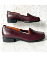 Liz Claiborne Burgundy Leather Slip On Loafers Flats - Women&#39;s Size 9.5 - £22.53 GBP