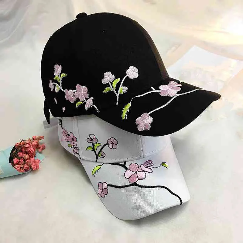 Flower Embroidery Women Baseball Caps Spring Summer Long Brim Sun Hats F... - £12.33 GBP+