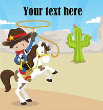 Cowboy Edible Cake Topper Decoration for 1/4 sheet cake or larger - $266.44 MXN