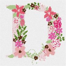 Pepita Needlepoint kit: The Letter D Flowering, 7&quot; x 7&quot; - $50.00+