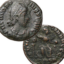Theodosius I. Constantinopolis With Globe. Concordia. Coin Constantinople Mint - £22.56 GBP