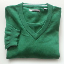 Ashworth Sweater Men Size M Green Cotton V-Neck Knit-Rib Cuffs and Hem Golf NWT - £30.44 GBP