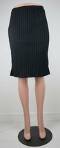 Black Flexible Body Hugging Midi Pencil Skirt w/ Slit on Both Sides Size... - £15.72 GBP