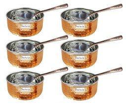 Prisha India Craft Steel Copper Serving Bowl with Spoon, Capacity 180 ML... - £40.64 GBP