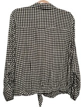 Jones New York Womens Gingham Tie Front Shirt Top Size Medium, Black/White Plaid - £26.63 GBP