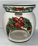 Yankee Candle 5&quot; Ceramic Tea Light Tart Warmer Wreath Christmas Holiday - £9.74 GBP