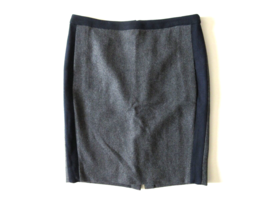 J.Crew Factory The Pencil Skirt in Gray &amp; Navy Tipped Colorblock Wool Blend 6 - £15.27 GBP