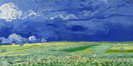Giclee Wheat field under cloudy sky by van Gogh painting printed on canvas - £11.77 GBP+