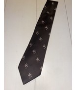 vtg resilio duck print brown poly silk mix neck tie - $30.02 CAD