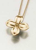 Gold Vermeil Dogwood Blossom Memorial Jewelry Pendant Funeral Cremation Urn - £157.27 GBP