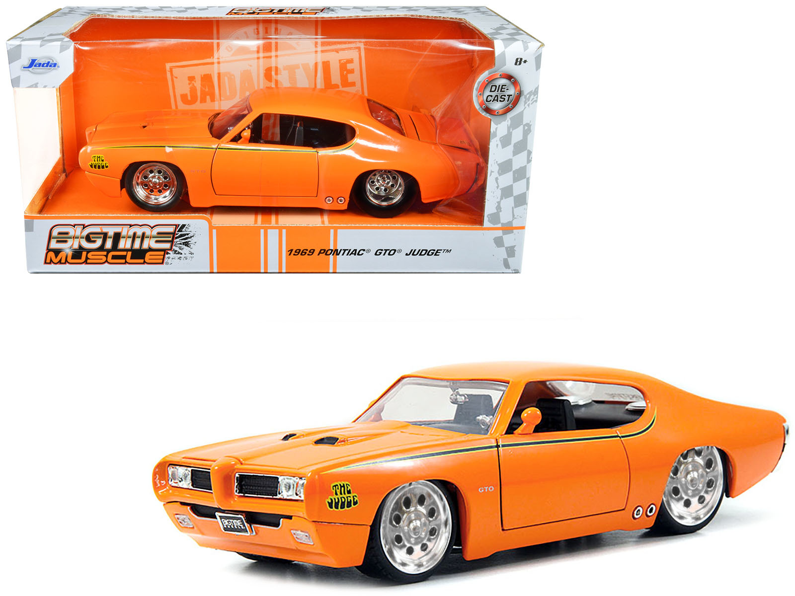 1969 Pontiac GTO Judge Pro Stock Orange 1/24 Diecast Car Model by Jada - $41.76