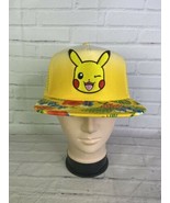 Pokemon Pikachu Logo Yellow Floral Bill Mesh Back Trucker Snapback Hat C... - £20.80 GBP