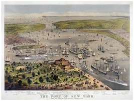 8974.The port of new york.many boats in river.POSTER.decor Home Office art - £13.43 GBP+