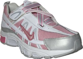 NIKE T-RUN 2 ALT White/Pink Hook-Loop Sneaker Sz 6.5Y(Women&#39;s Sz.8) 3364... - £31.49 GBP