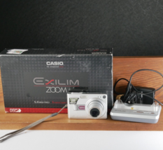 Vintage Casio Exilim EX-Z50 5.0MP Digital Camera - Silver *GOOD/TESTED* W Box - $69.25