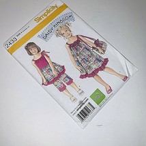 Simplicity Daisy Kingdom Pattern 2433 Girls sz 3-8 Top Pants Dress Bag U... - $22.06