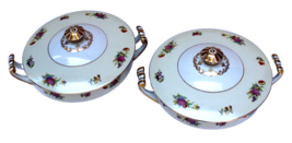 2 VTG 1940s NORITAKE ROSE CHINA QUEEN ANNE R09 SOUP TUREENS &amp; LIDS OCC. ... - £31.47 GBP