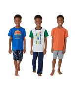 Eddie Bauer Kids Comfy 6 pc Pajama Set Orange Boy&#39;s Sz S 7/8 NWT - $21.36