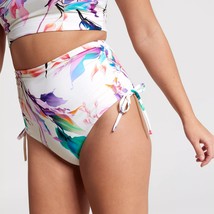 CALIA High Waisted Ruched Side Tie Swim Bottoms Unbleached Multi Floral XXL NEW - £23.20 GBP