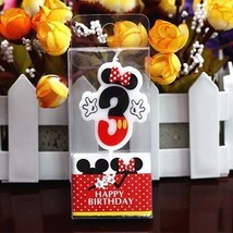 Minnie Mouse Third Birthday Candle / Keepsake Topper  1-1/2&quot;X1-1/2&quot; USA ... - £3.94 GBP