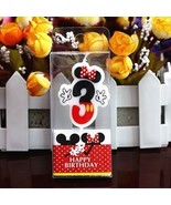 Minnie Mouse Third Birthday Candle / Keepsake Topper  1-1/2&quot;X1-1/2&quot; USA ... - £3.89 GBP