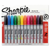 Sharpie Permanent Marker Brush Tip Assorted 12/Set 1810704 - $34.19