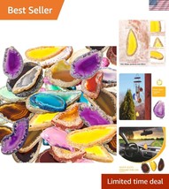 Assorted 32-Piece Agate Pendants: Irregular Natural Stones for Elegant C... - $42.00