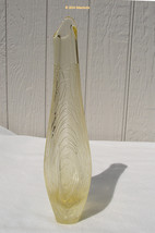 Vintage Yellow Etched Glass Vase Miroslav Klinger Zelezny Brod Sklo Czec... - $35.00