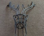 Wrought Iron 3-D Deer Stag Head Antlers Wall Hanging Art 20&quot;  Tall Black... - £46.71 GBP