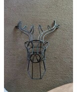 Wrought Iron 3-D Deer Stag Head Antlers Wall Hanging Art 20&quot;  Tall Black... - $80.54 CAD