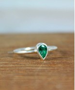 Natürlich Zertifiziert 3Ct Grün Smaragd 14K Weiß Vergoldet Silberring fü... - £36.85 GBP