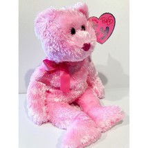 Dazzler Pink Fuzzy Bear Pinkys Collectible Ty Beanie Babies Valentines Mint - £10.37 GBP