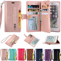 For Samsung A10 J6 S10 S8 Card Leather Wallet Flip Magnetic Back Cover Case - £44.17 GBP