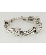 Heavy Sterling Silver Double-Strand Chunky Statement Chain Bracelet Togg... - $20,125.50 MXN
